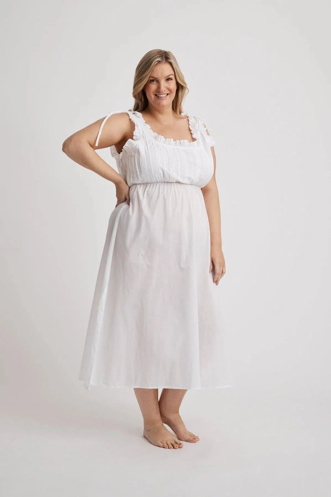 Dolly - Nightdress - Long - White-Nightdress | XS- | Hank &amp; Hera