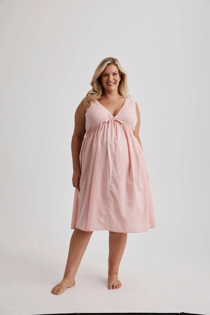 Elizabeth - Nightie - Short - Cotton - Pink-Nightie | XS- | Hank &amp; Hera