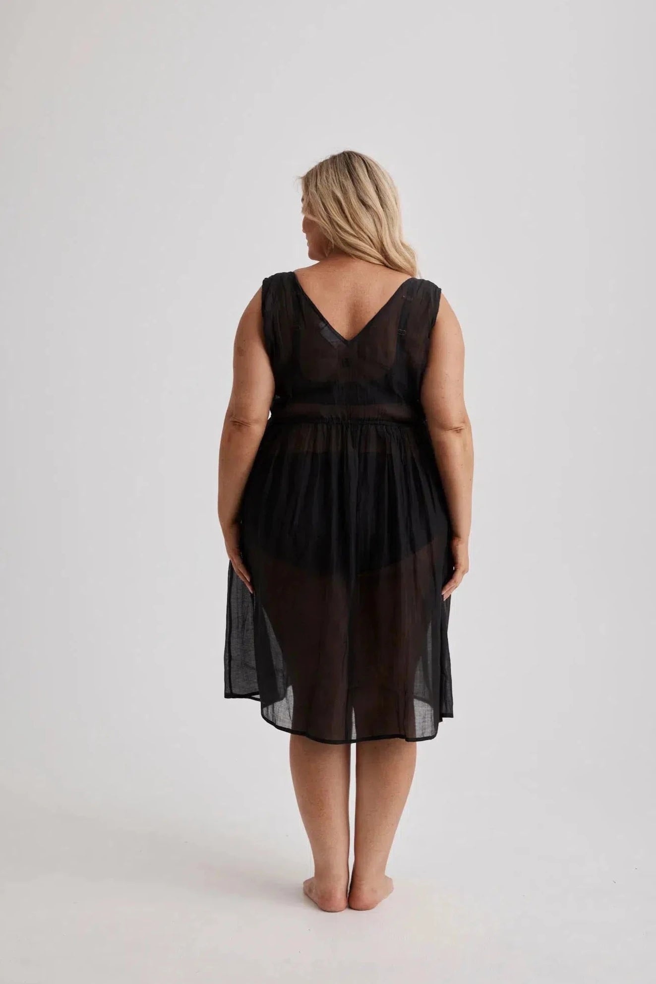 Elizabeth - Nightie - Short - Cotton&amp;Silk - Black-Nightie | XS- | Hank &amp; Hera