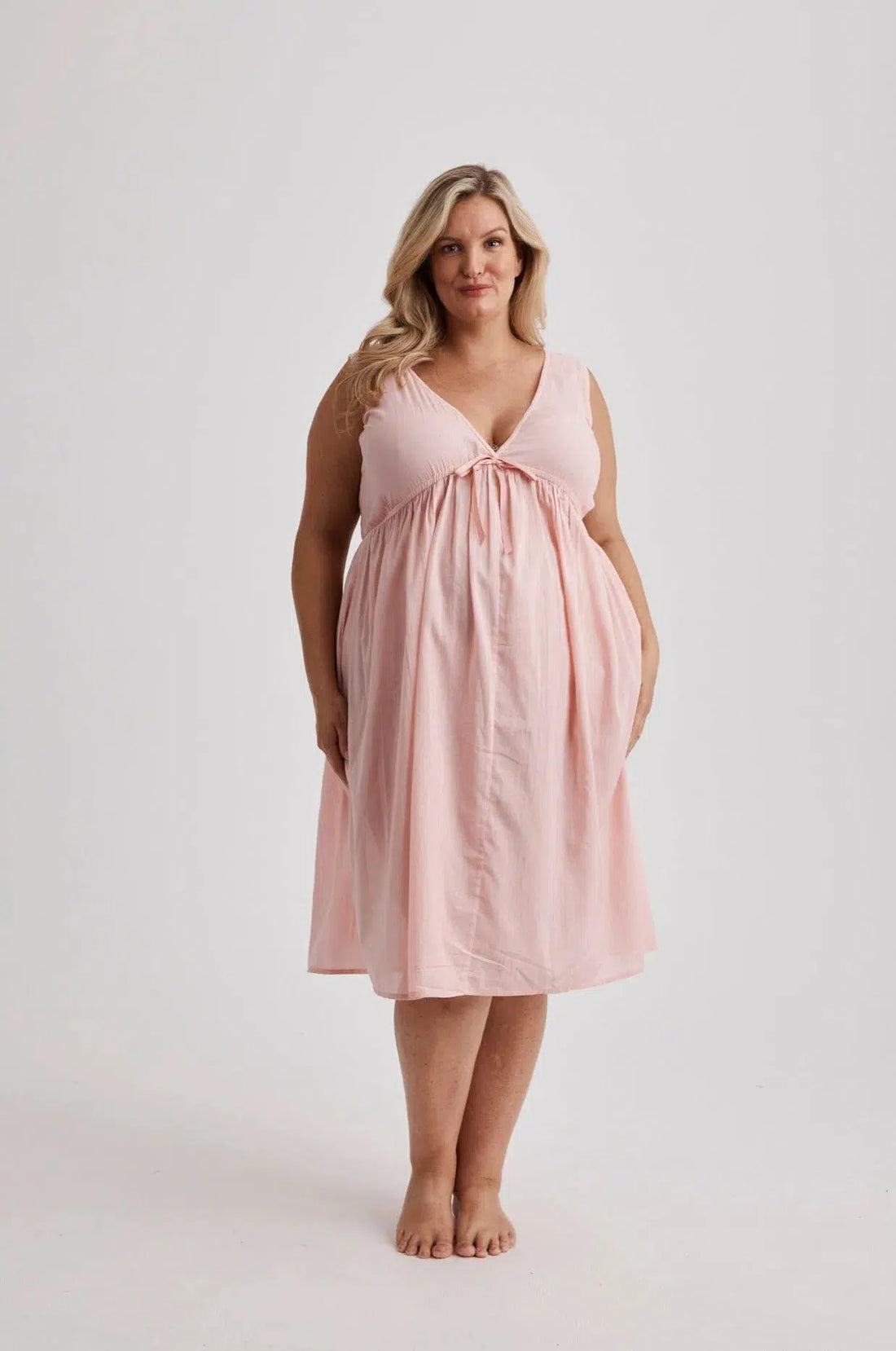 Elizabeth - Nightie - Short - Cotton&amp;Silk - Pink-Nightie | XS- | Hank &amp; Hera