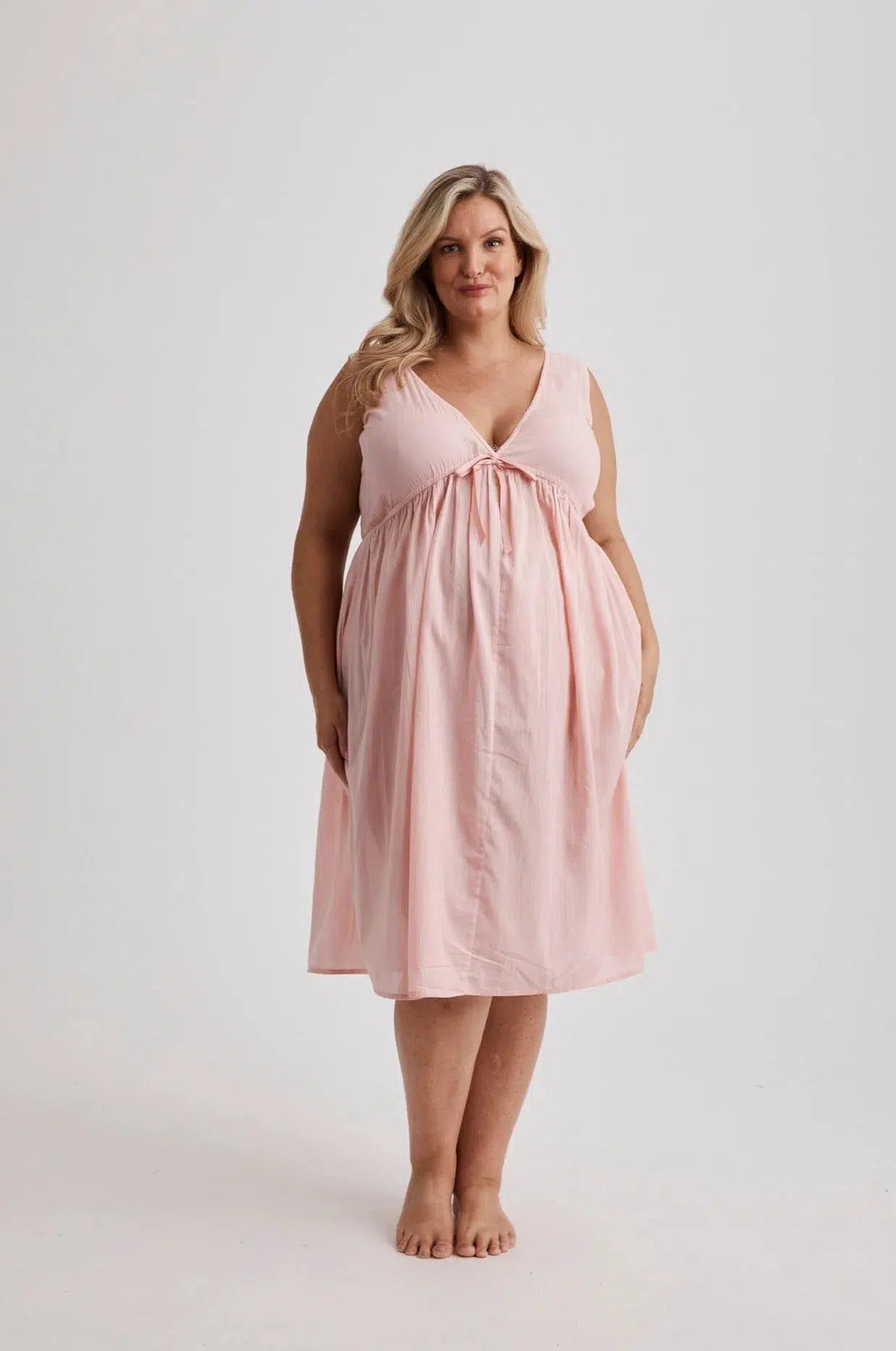 Elizabeth - Nightie - Short - Cotton&amp;Silk - Pink-Nightie | XS- | Hank &amp; Hera