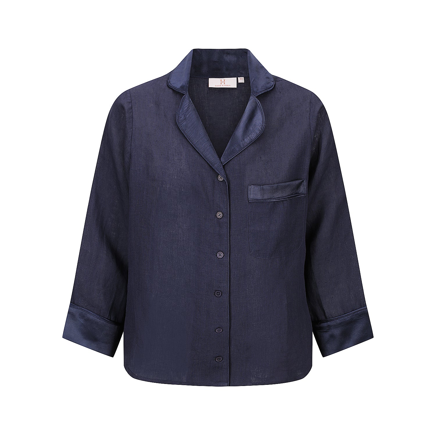 Hera - Pajama Shirt - Long Sleeve - Navy