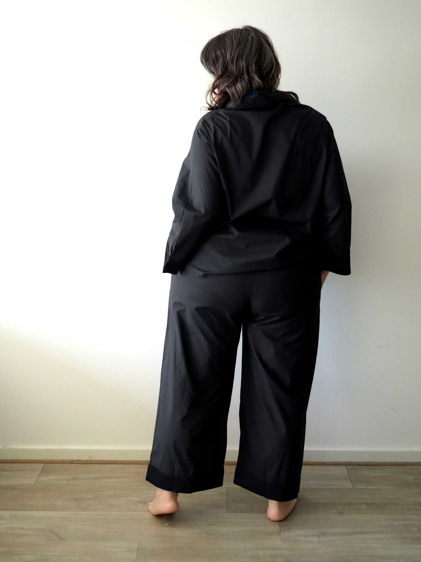 Hera - Pajama Shirt - Cotton - Black