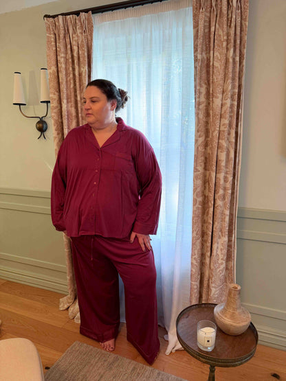 The Hebe Pyjama Set - Burgundy