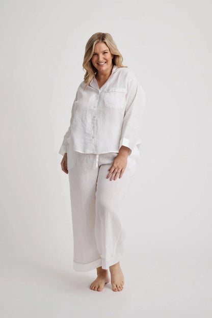 Hera - Pajama Pant - White- | - | Hank &amp; Hera