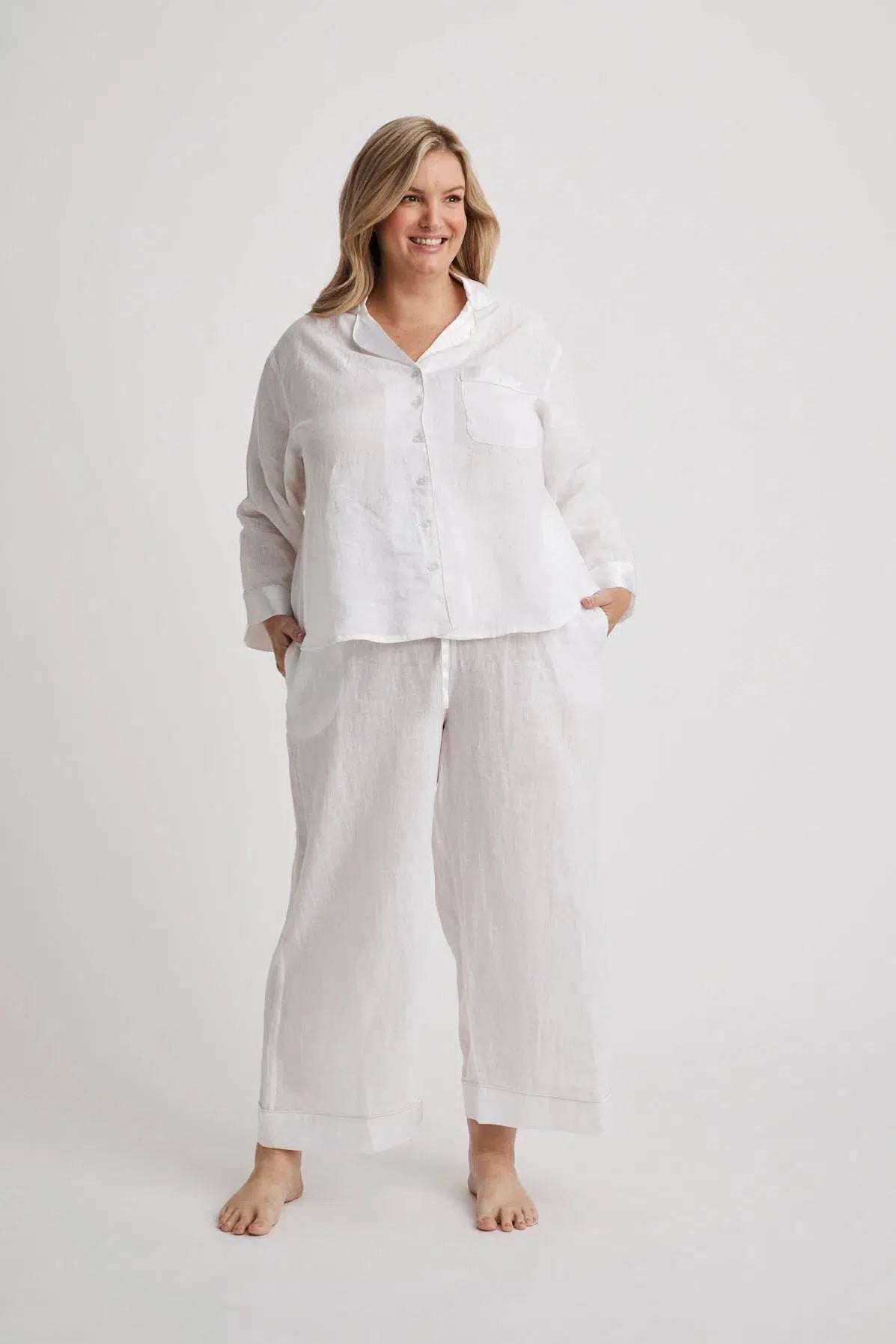 Hera - Pajama Pant - White- | - | Hank &amp; Hera