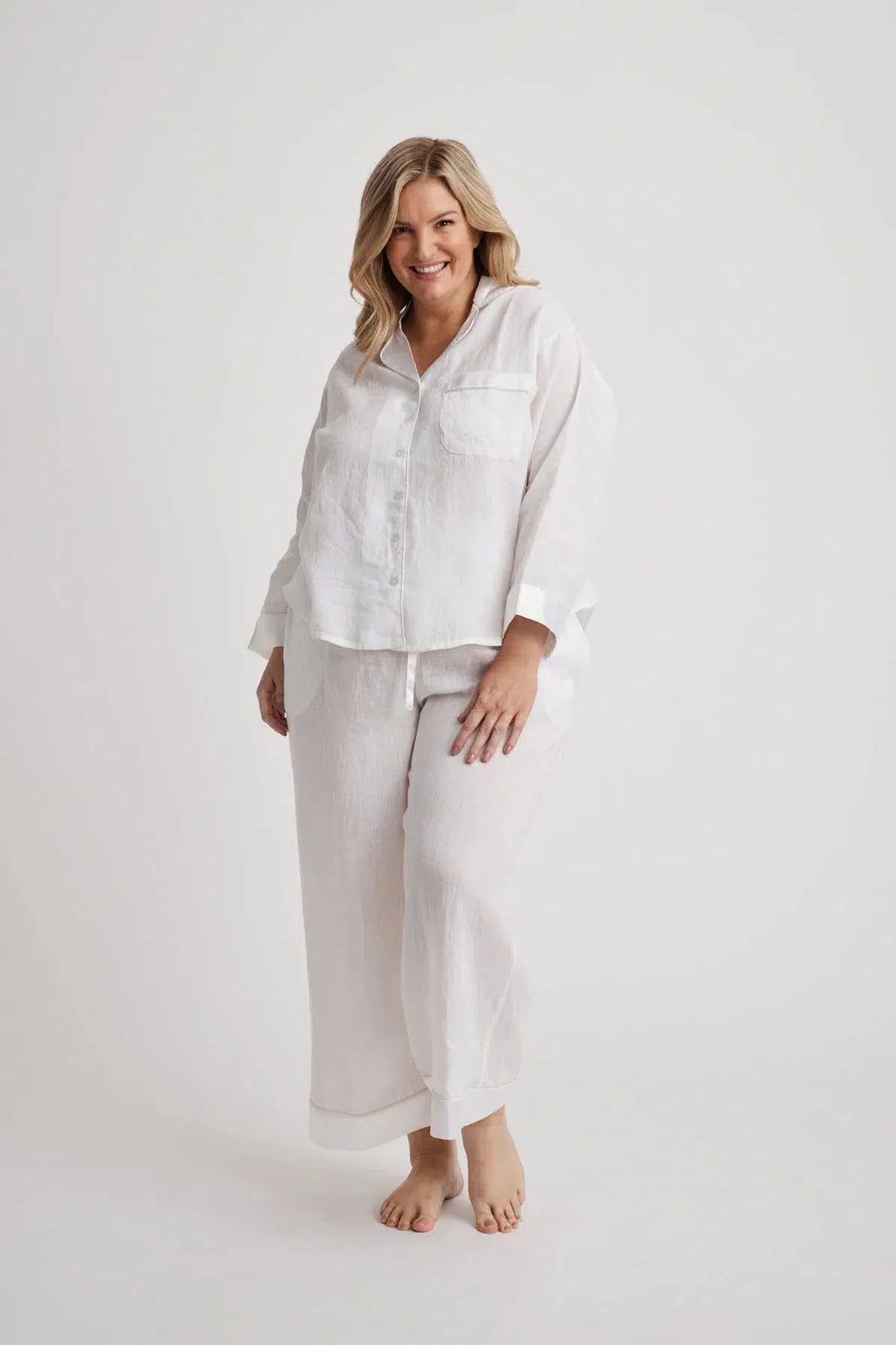 Hera - Pajama Set - Long - White-Pajama Set | XS- | Hank &amp; Hera