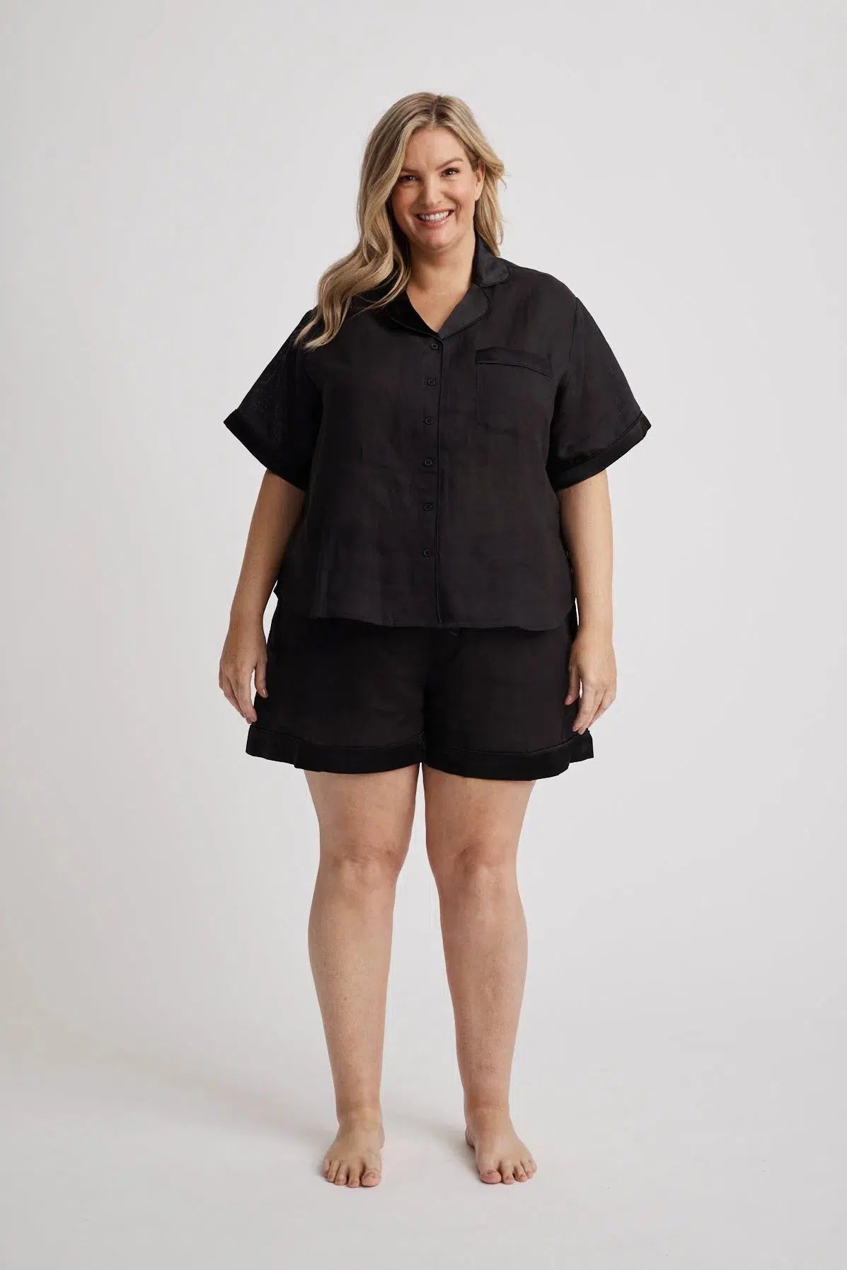 Hera - Pajama Set - Short - Black-Pajama Set | XS- | Hank &amp; Hera