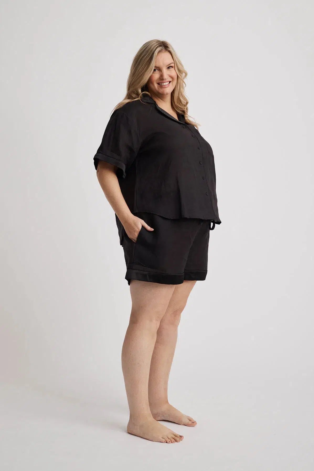 Hera - Pajama Set - Short - Black-Pajama Set | XS- | Hank &amp; Hera