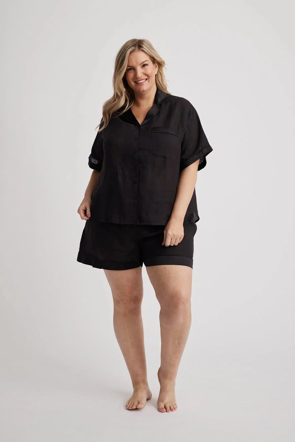 Hera - Pajama Set - Short - Black-Pajama Set | XS- | Hank &amp; Hera