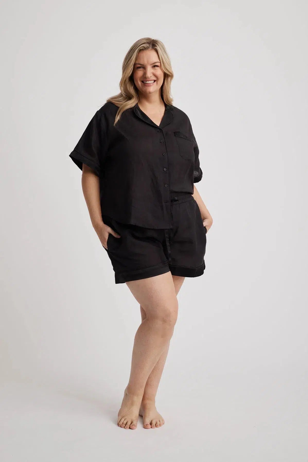 Hera - Pajama Set - Short - Black-Pajama Set | XS- | Hank &amp; Hera