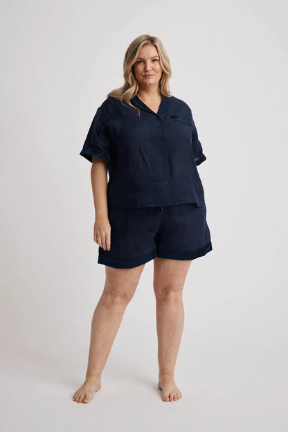 Hera - Pajama Set - Short - Navy-Pajama Set | XS- | Hank &amp; Hera