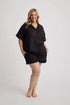 Hera - Pajama Shirt - Short Sleeve - Black- | - | Hank & Hera