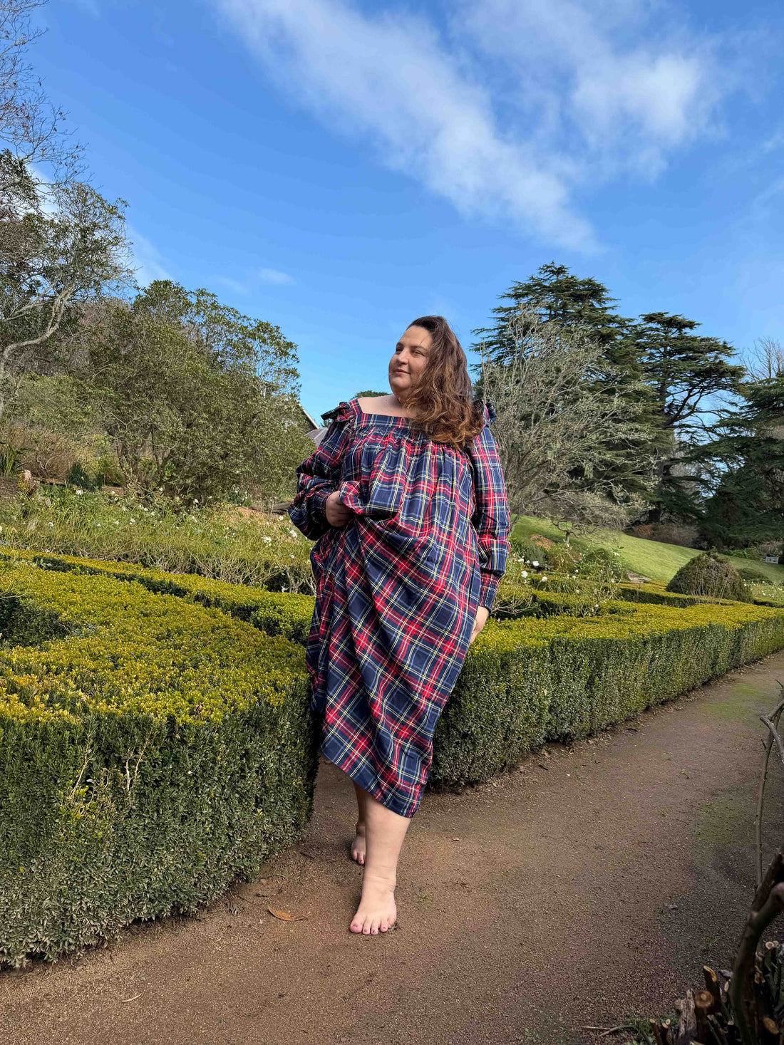 Winter Polly — Woven Tartan Nightgown