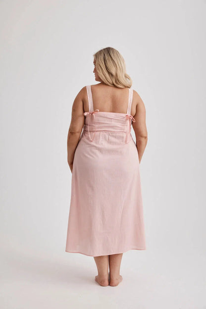 Jessica - Nightie - Mid Length - Pink-Nightie | XS- | Hank &amp; Hera