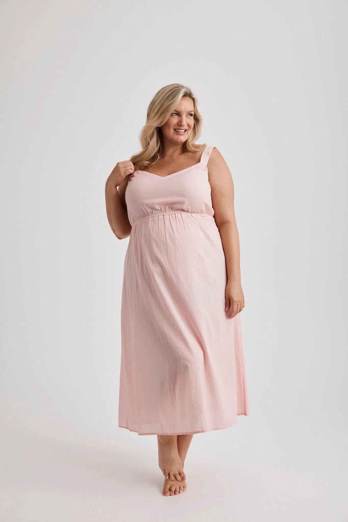 Jessica - Nightie - Mid Length - Pink-Nightie | XS- | Hank &amp; Hera