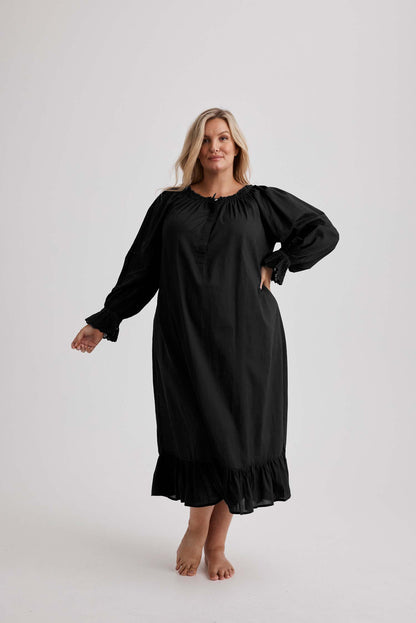 Kareena Nightgown - Cotton - Black