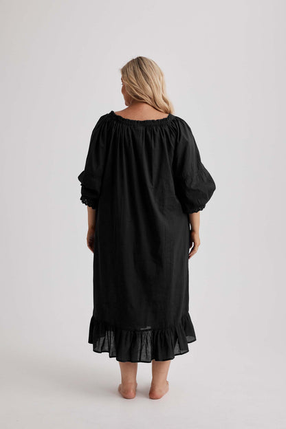 Kareena Nightgown - Cotton - Black