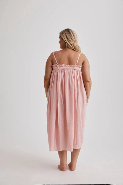 Katie - Nightdress - Long - Pink-Nightdress | XS- | Hank &amp; Hera