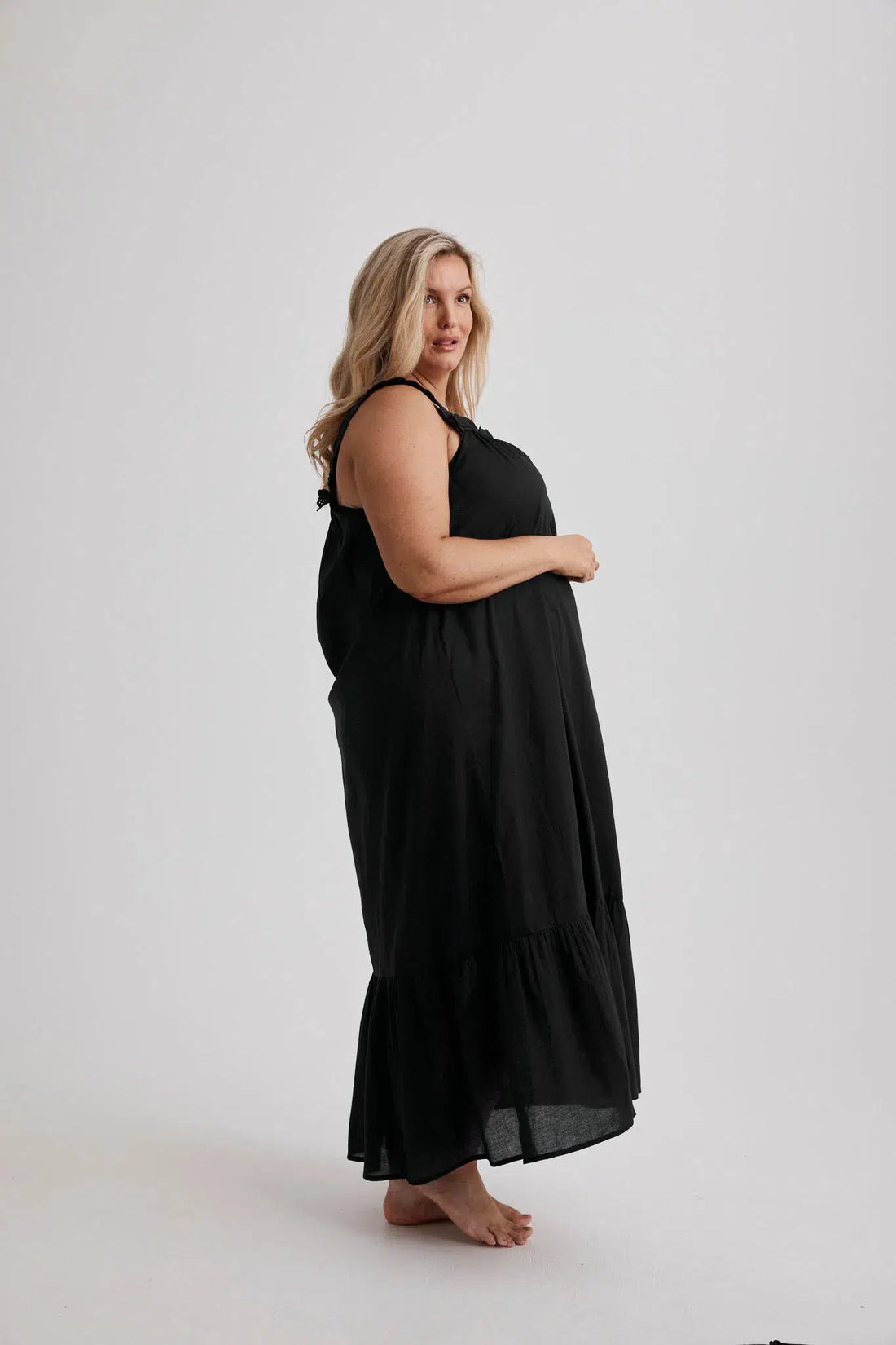 Lauren - Nightdress - Long - Black-Nightdress | XS- | Hank &amp; Hera