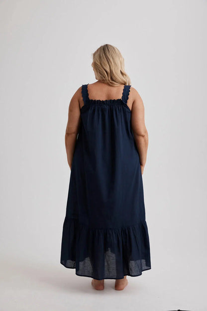 Lauren - Nightdress - Long - Navy-Nightdress | XS- | Hank &amp; Hera