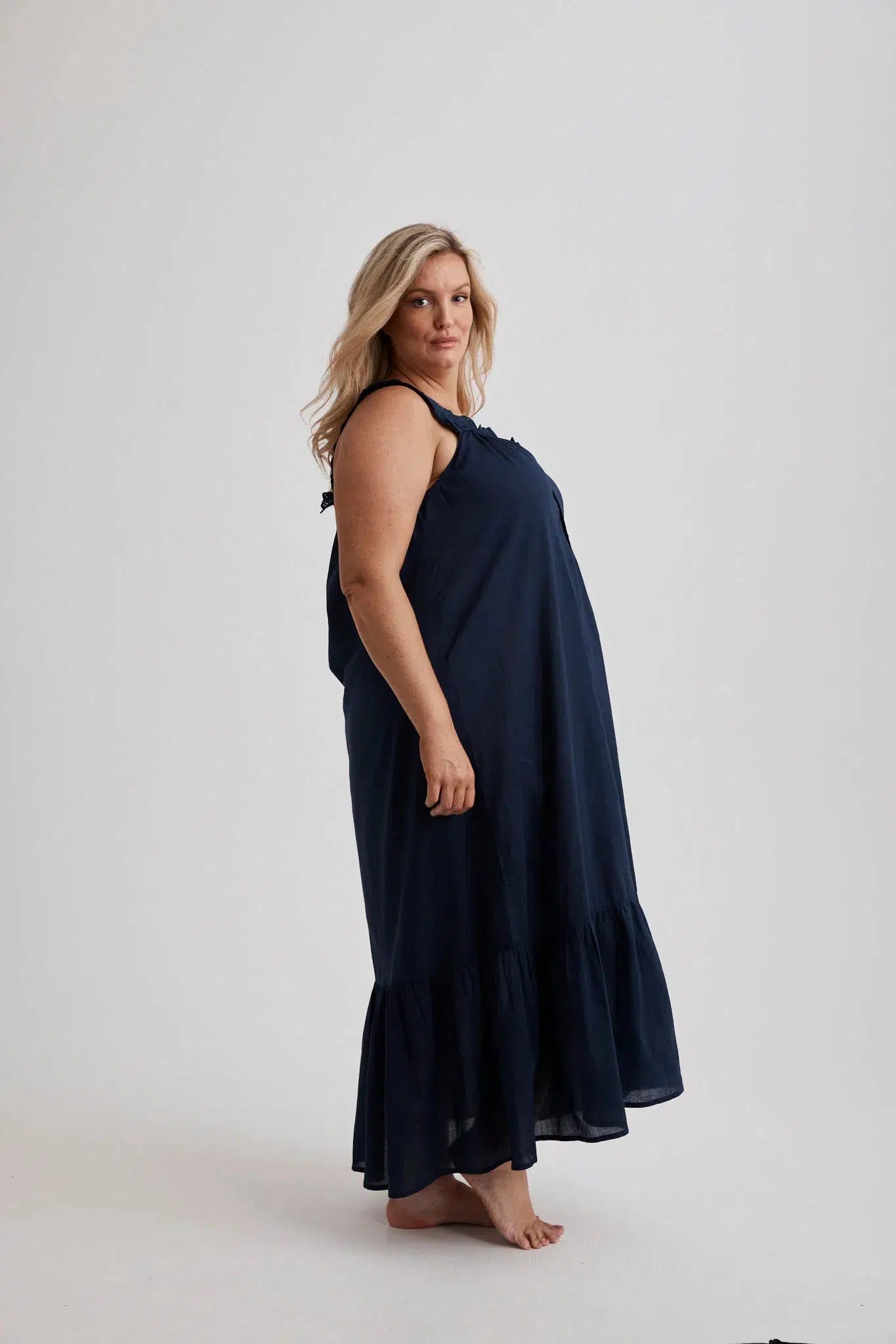 Lauren - Nightdress - Long - Navy-Nightdress | XS- | Hank &amp; Hera