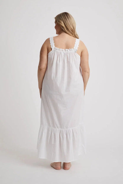 Lauren - Nightdress - Long - White-Nightdress | XS- | Hank &amp; Hera