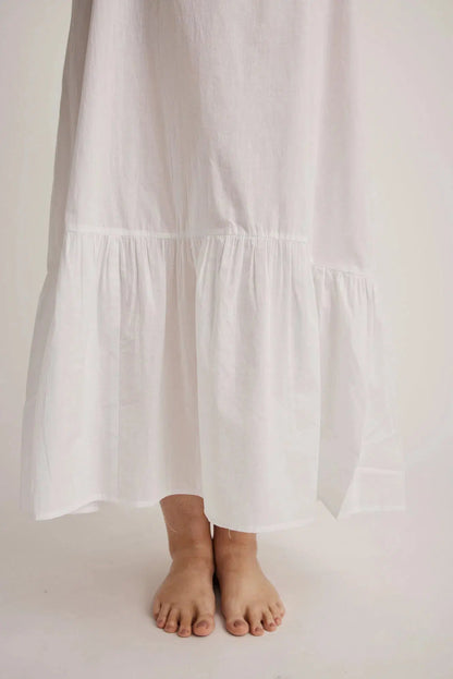 Lauren - Nightdress - Long - White-Nightdress | XS- | Hank &amp; Hera