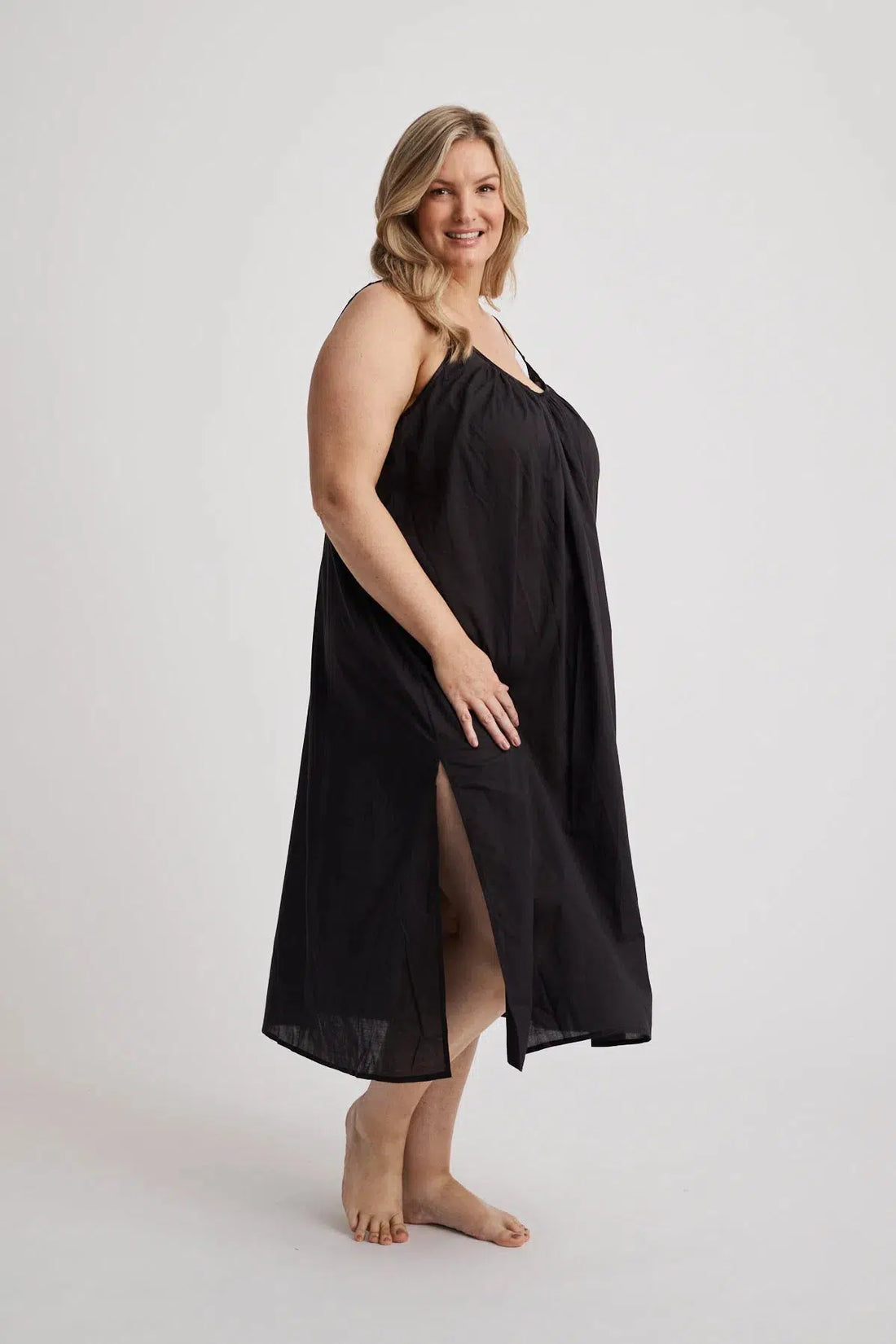 Leilani - Nightdress - Long - Black-Nightdress | XS- | Hank &amp; Hera