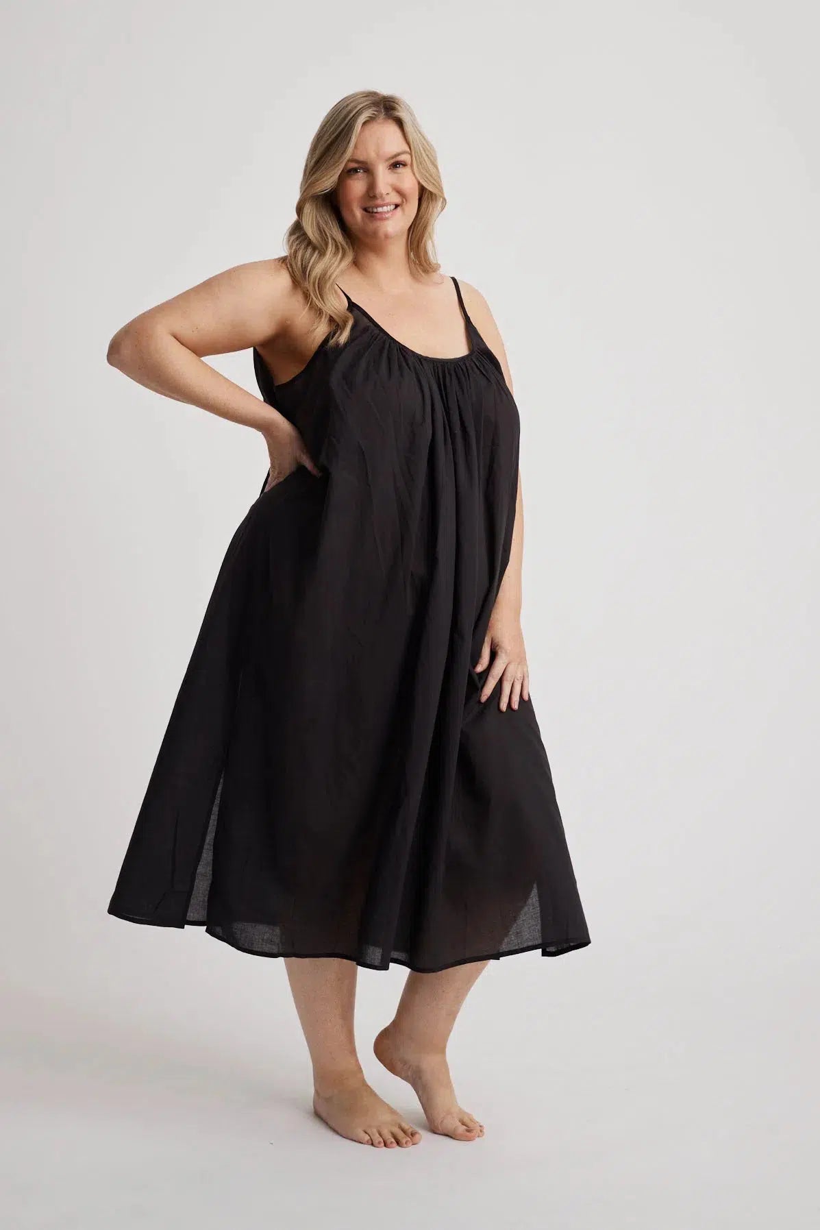 Leilani - Nightdress - Long - Black-Nightdress | XS- | Hank &amp; Hera