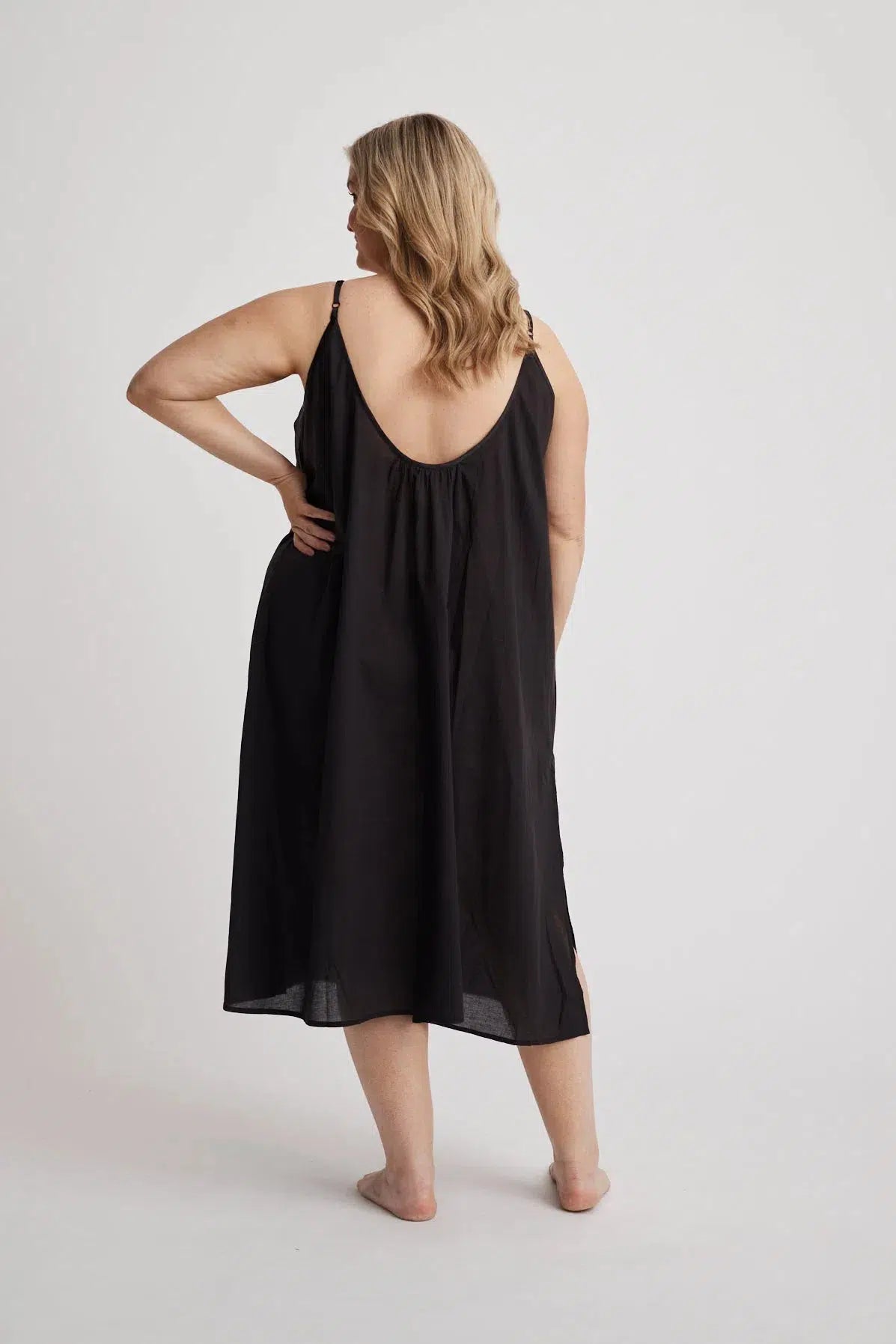 Leilani - Nightdress - Long - Black-Nightdress | XS- | Hank &amp; Hera