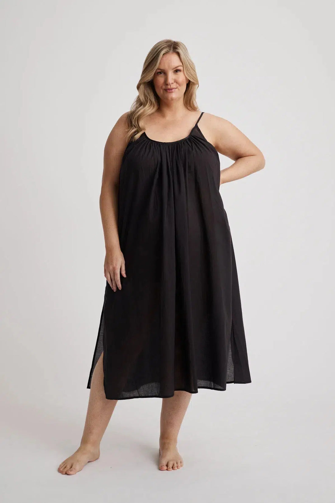 Leilani - Nightdress - Long - Black-Nightdress | XS- | Hank &amp; Hera