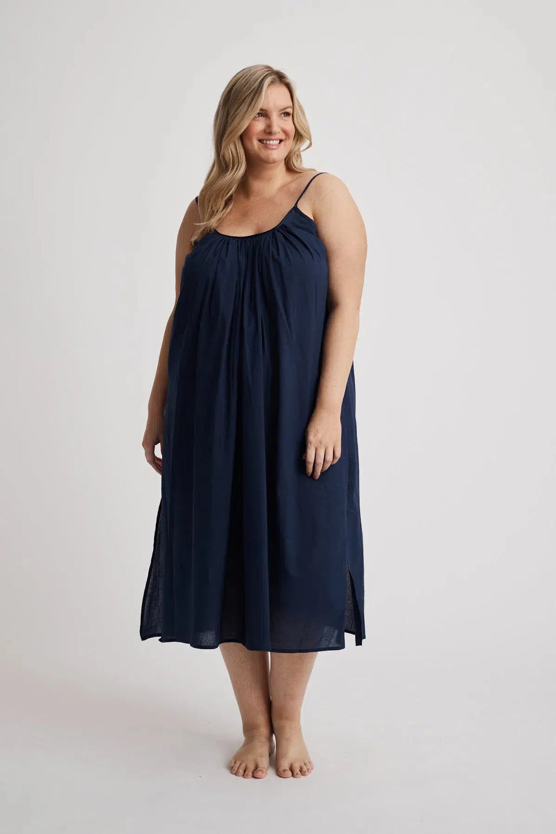 Leilani - Nightdress - Long - Navy-Nightdress | XS- | Hank &amp; Hera