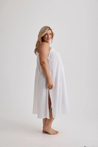 Leilani - Nightdress - Long - White-Nightdress | S- | Hank &amp; Hera