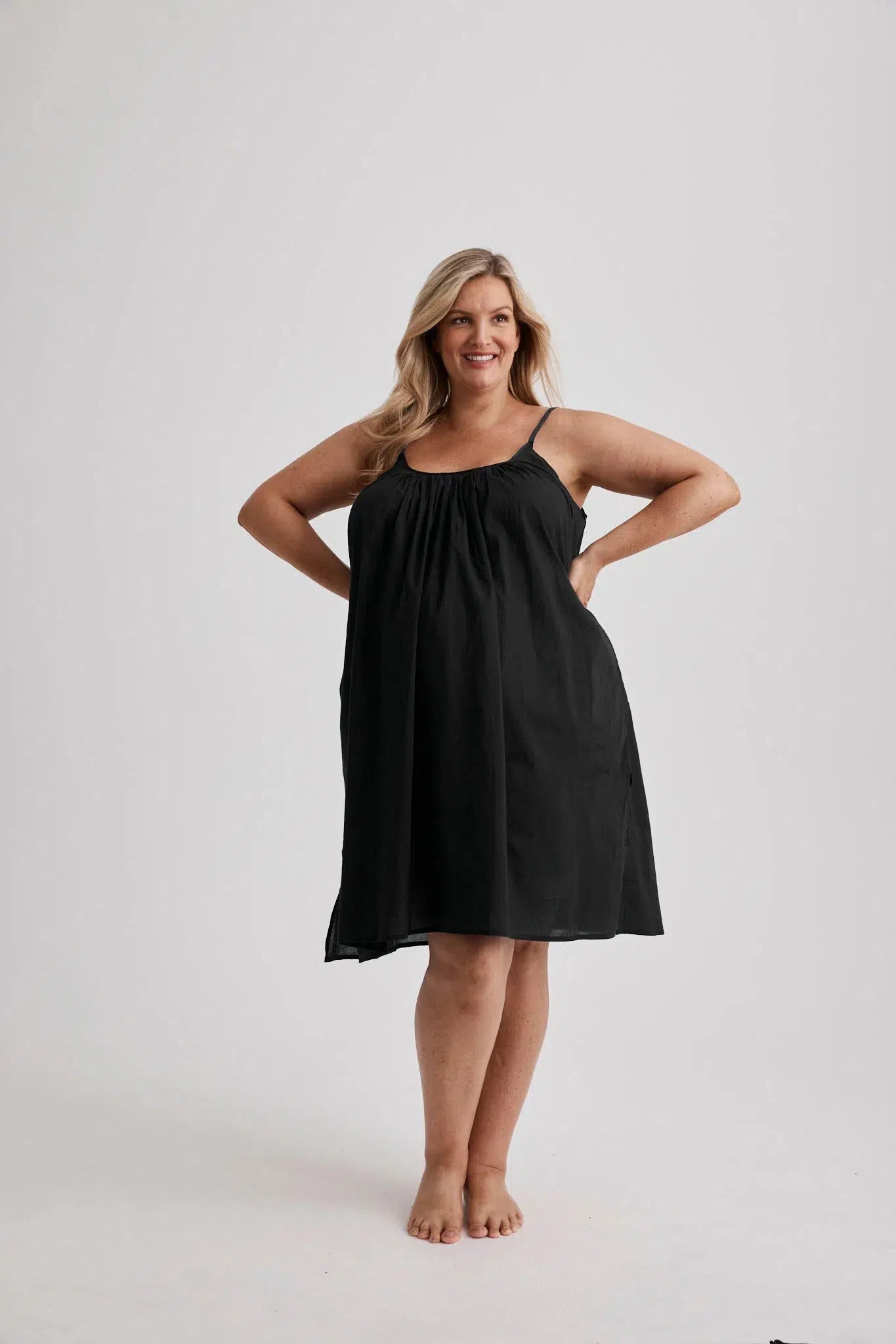 Leilani - Nightdress - Short - Black-Nightdress | XS- | Hank &amp; Hera