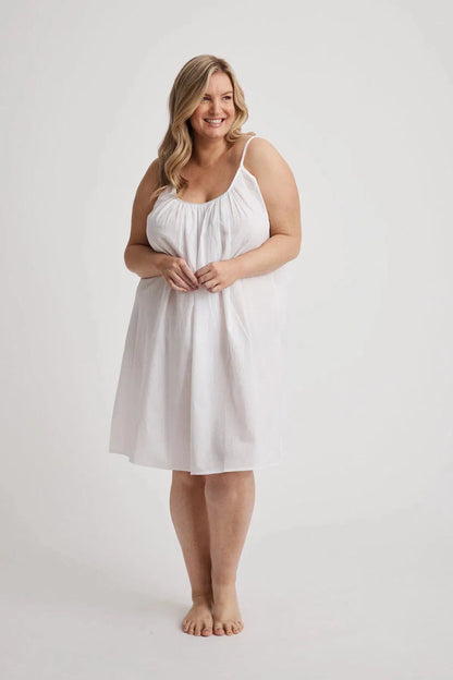 short white night dress Cotton Nightdress Short Plus Size AU 4–34 │ Leilani in White │ Hank & Hera