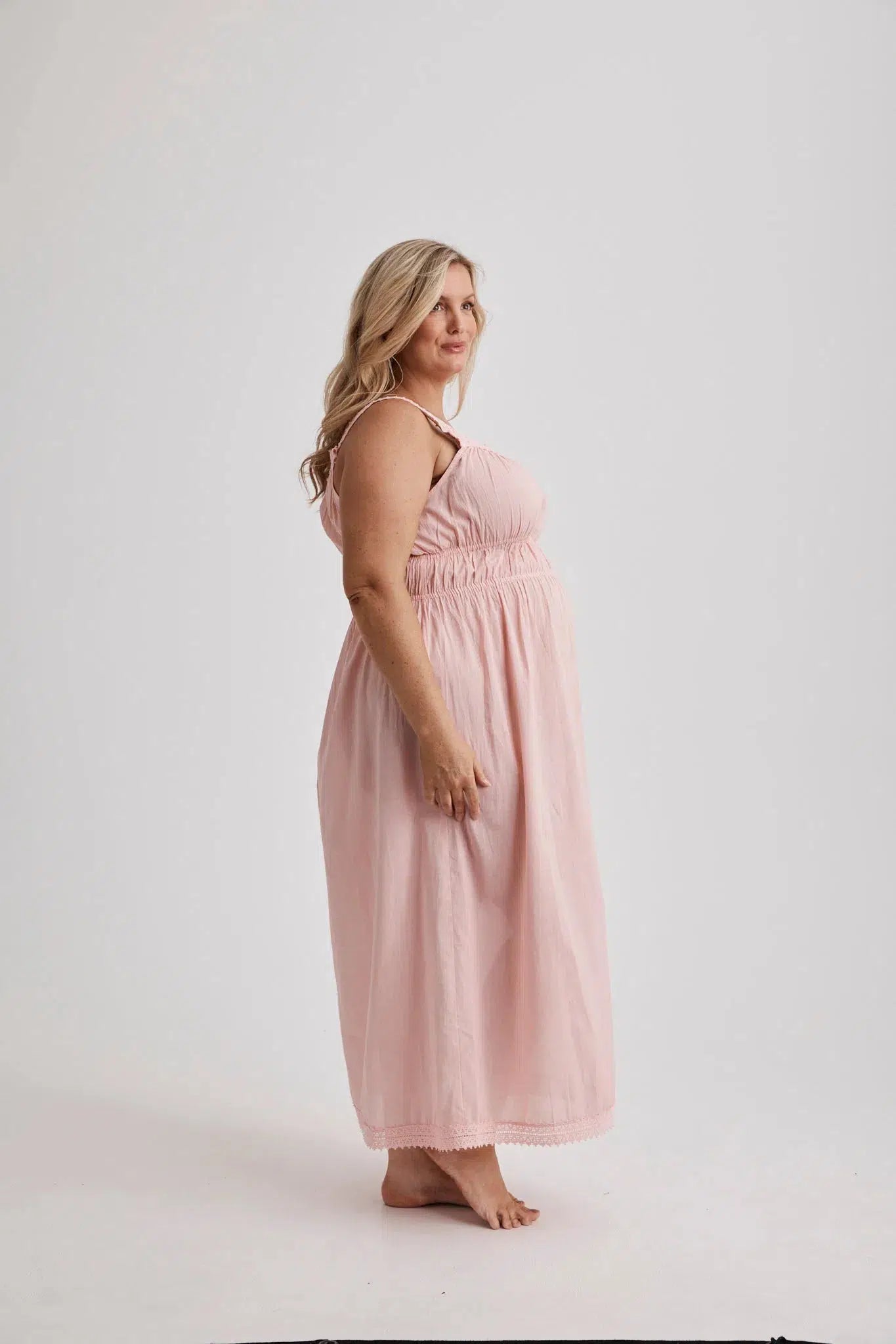 Nitya - Nightdress - Long - Pink-Sleepwear &amp; Loungewear | XS- | Hank &amp; Hera