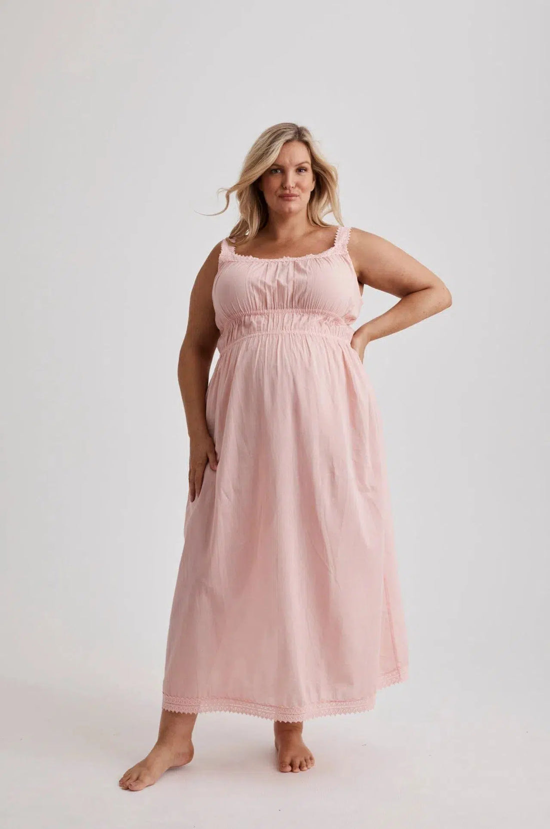 Nitya - Nightdress - Long - Pink-Sleepwear &amp; Loungewear | XS- | Hank &amp; Hera