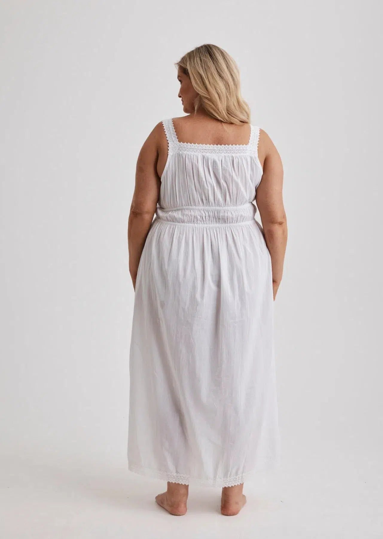 Nitya - Nightdress - Long - White-Sleepwear &amp; Loungewear | XS- | Hank &amp; Hera