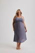 Philippa - Nightgown - Long - Crepe De Chine (Silk) - Gray-Nightie | XS- | Hank & Hera