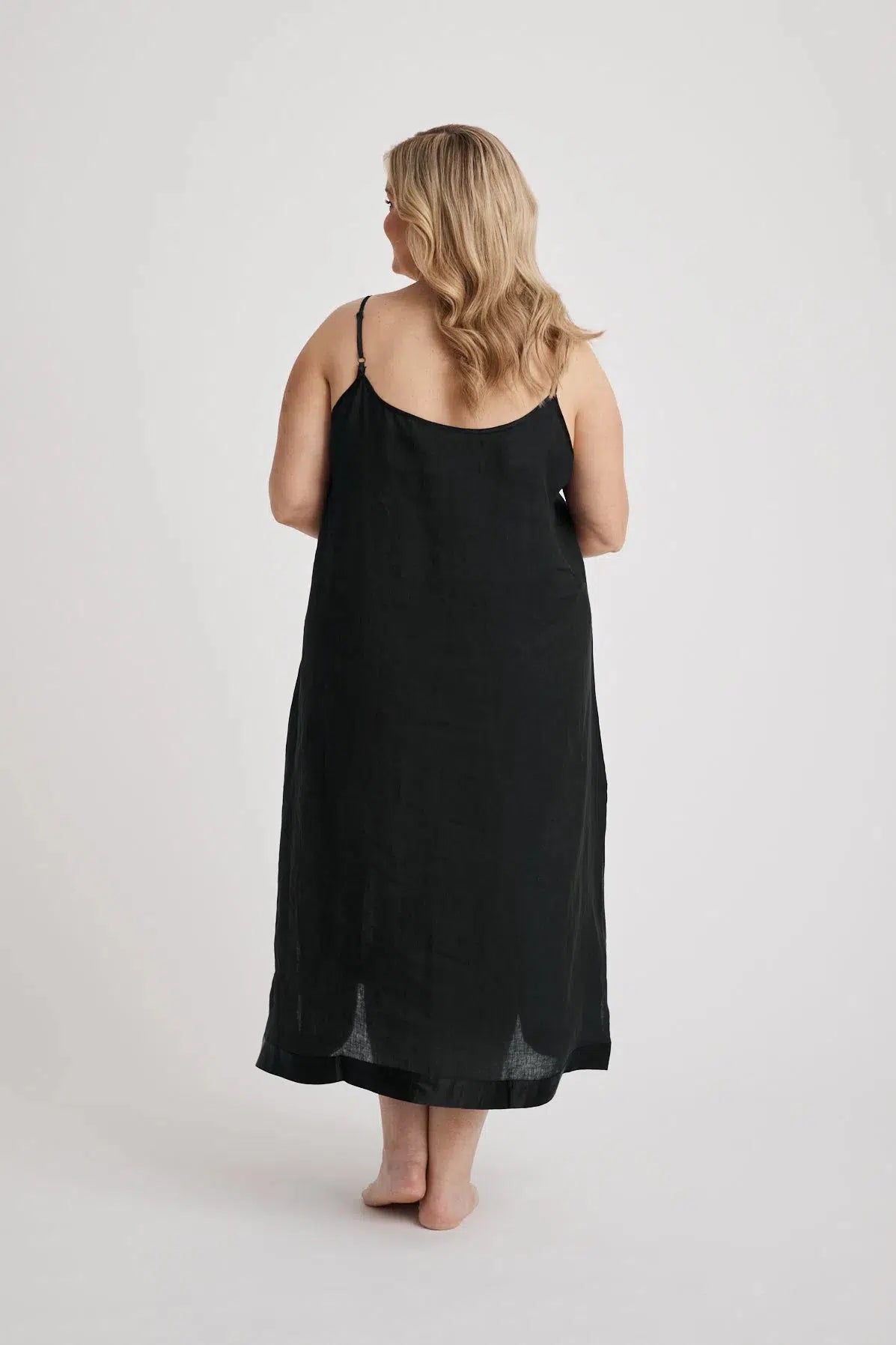 Renae - Slip Nightdress - Long - Black-Slip Nightdress | XS- | Hank &amp; Hera