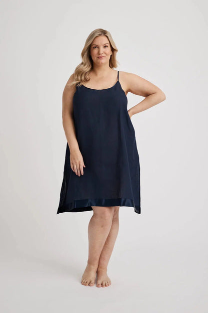 Renae - Slip Nightdress - Short - Navy-Slip Nightdress | XS- | Hank &amp; Hera