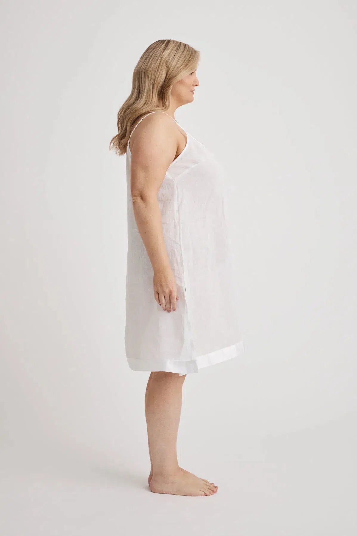 Renae - Slip Nightdress - Short - White-Slip Nightdress | XS- | Hank &amp; Hera