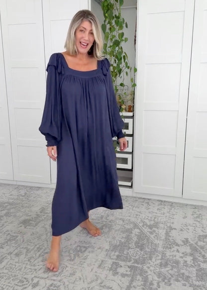 Winter Polly - Nightgown - Long - Navy